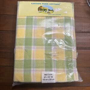 Cotton Park Cottage Plaid Pastel Color Yellow green 60x102